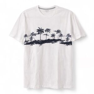 Old Navy White Tropical Sunset Graphic Tee